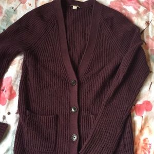 Gap maroon chunky knit cardigan
